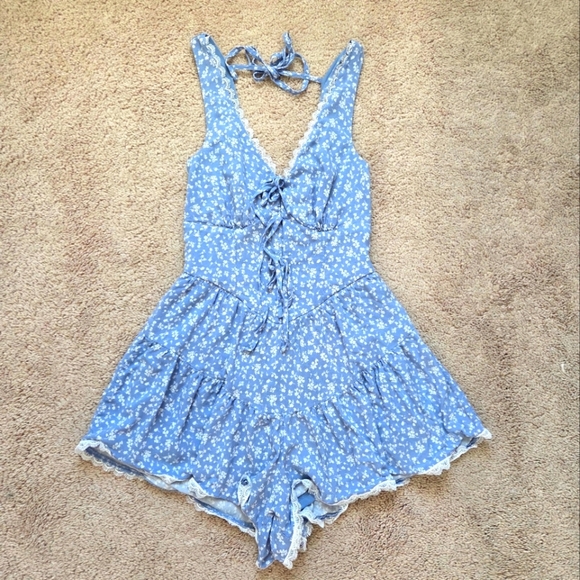 Francescas Blue Floral Ramper Size Xs - Picture 2 of 5